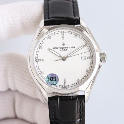 TW Factory Vacheron Constantin FiftySix 40mm 1326 Movement Italian Calfskin Leather Strap Silver Case Watch